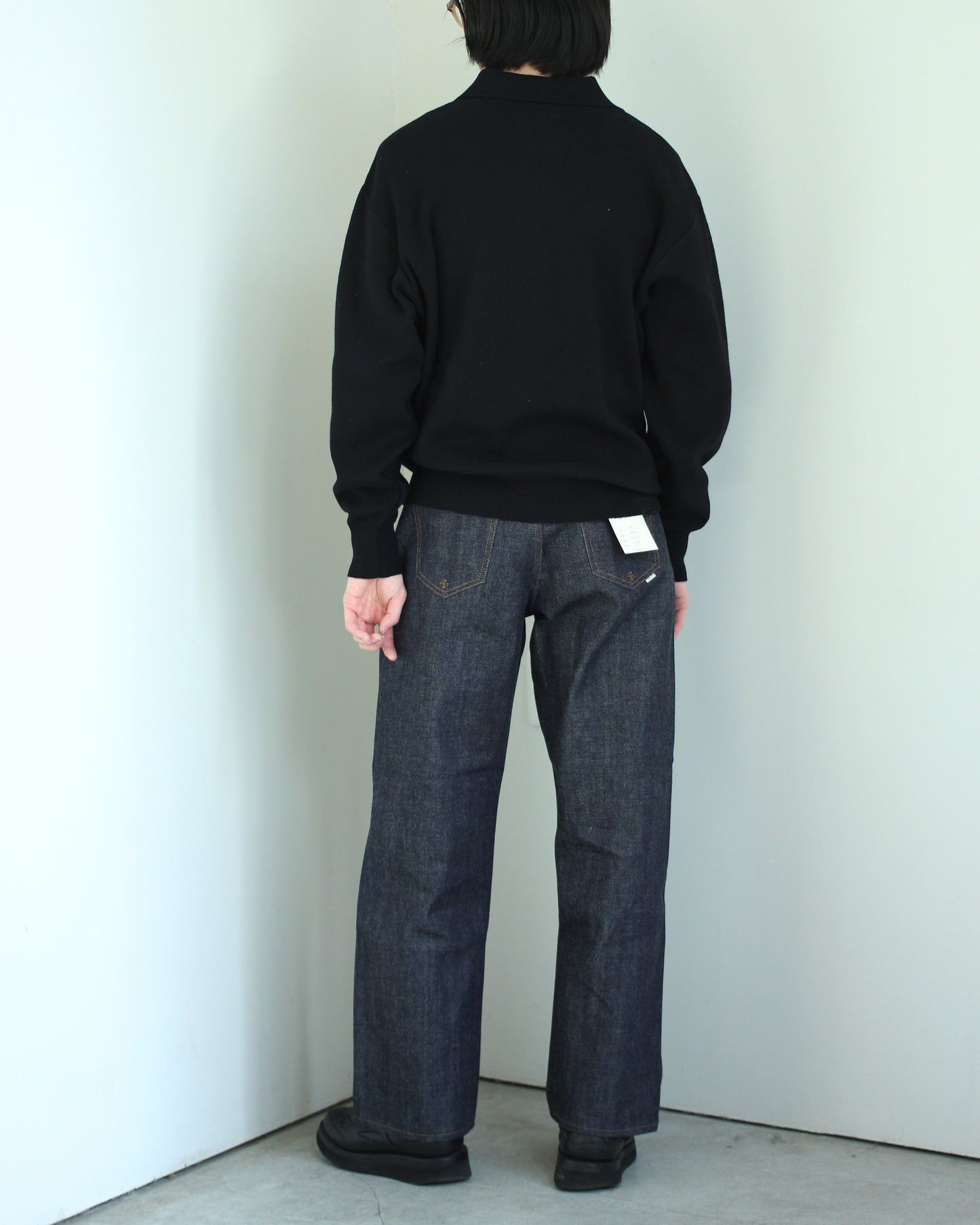 ssstein/Cotton Cashmere Knit Skipper LS"BLACK"