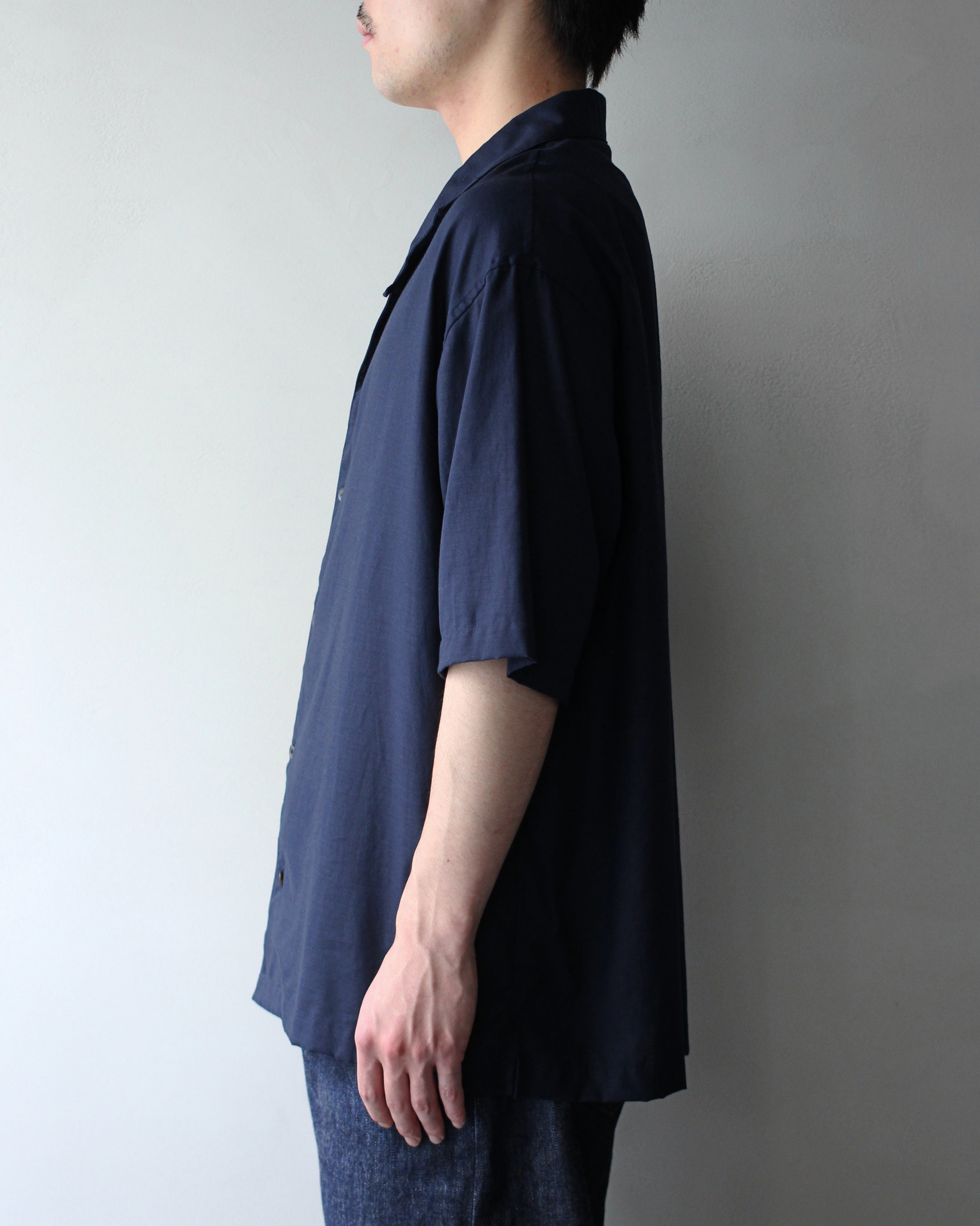ULTERIOR/SILKY SOFT TWILL SHARK COLLAR SHIRT 