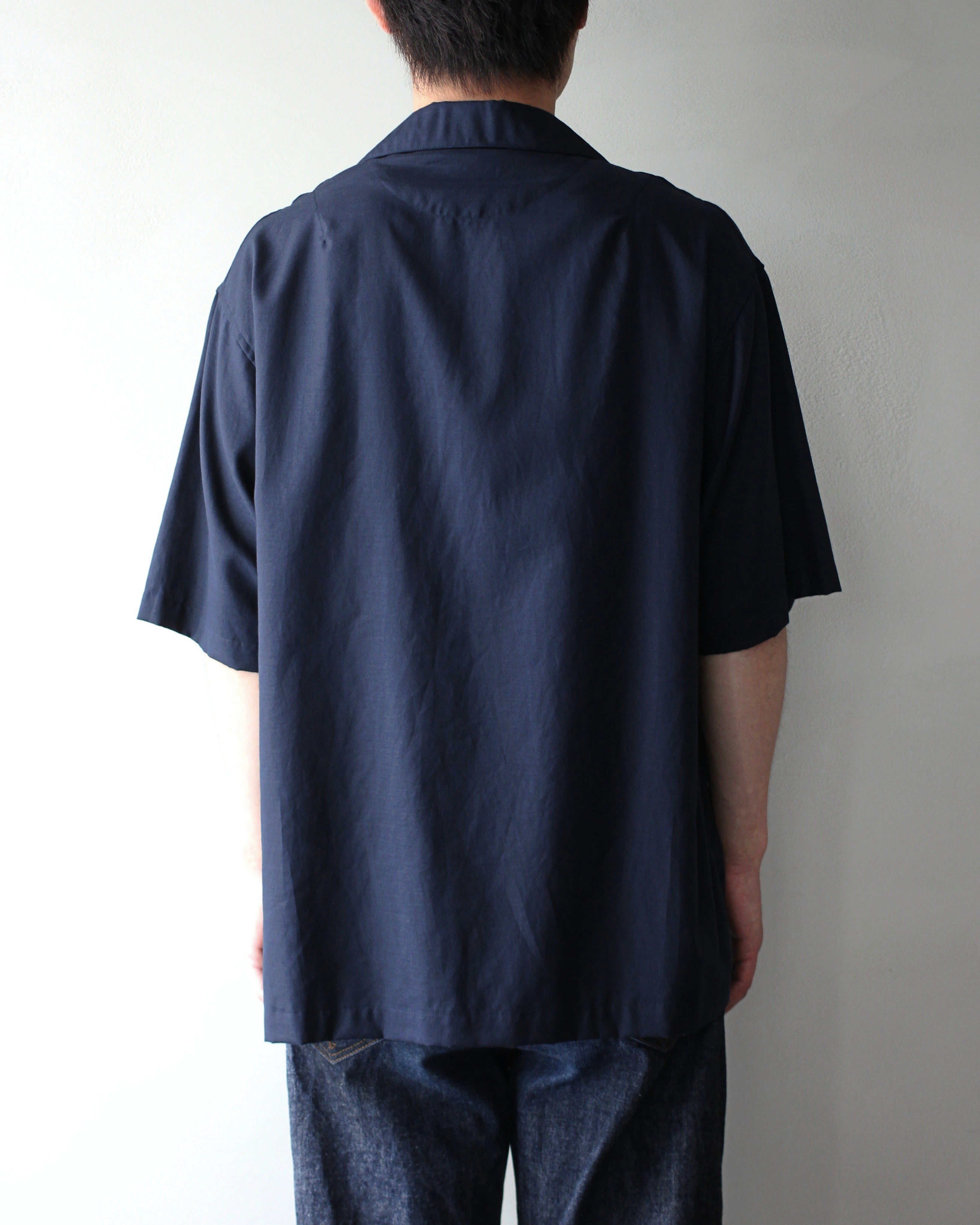 ULTERIOR/SILKY SOFT TWILL SHARK COLLAR SHIRT 