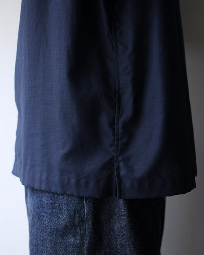 ULTERIOR/SILKY SOFT TWILL SHARK COLLAR SHIRT "NAVY"
