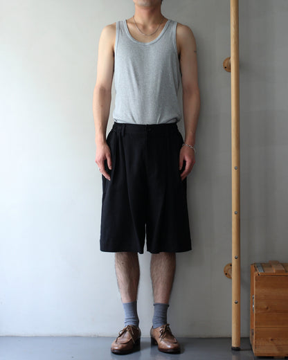 ssstein/VIS/LI/RA TWILL WIDE EASY SHORT TROUSERS "BLACK"