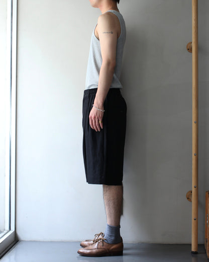 ssstein/VIS/LI/RA TWILL WIDE EASY SHORT TROUSERS "BLACK"