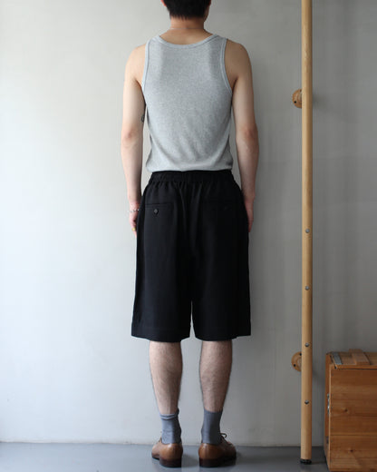 ssstein/VIS/LI/RA TWILL WIDE EASY SHORT TROUSERS "BLACK"