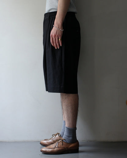 ssstein/VIS/LI/RA TWILL WIDE EASY SHORT TROUSERS "BLACK"