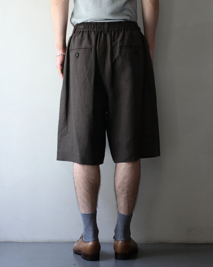 ssstein/VIS/LI/RA TWILL WIDE EASY SHORT TROUSERS "KHAKI BROWN"