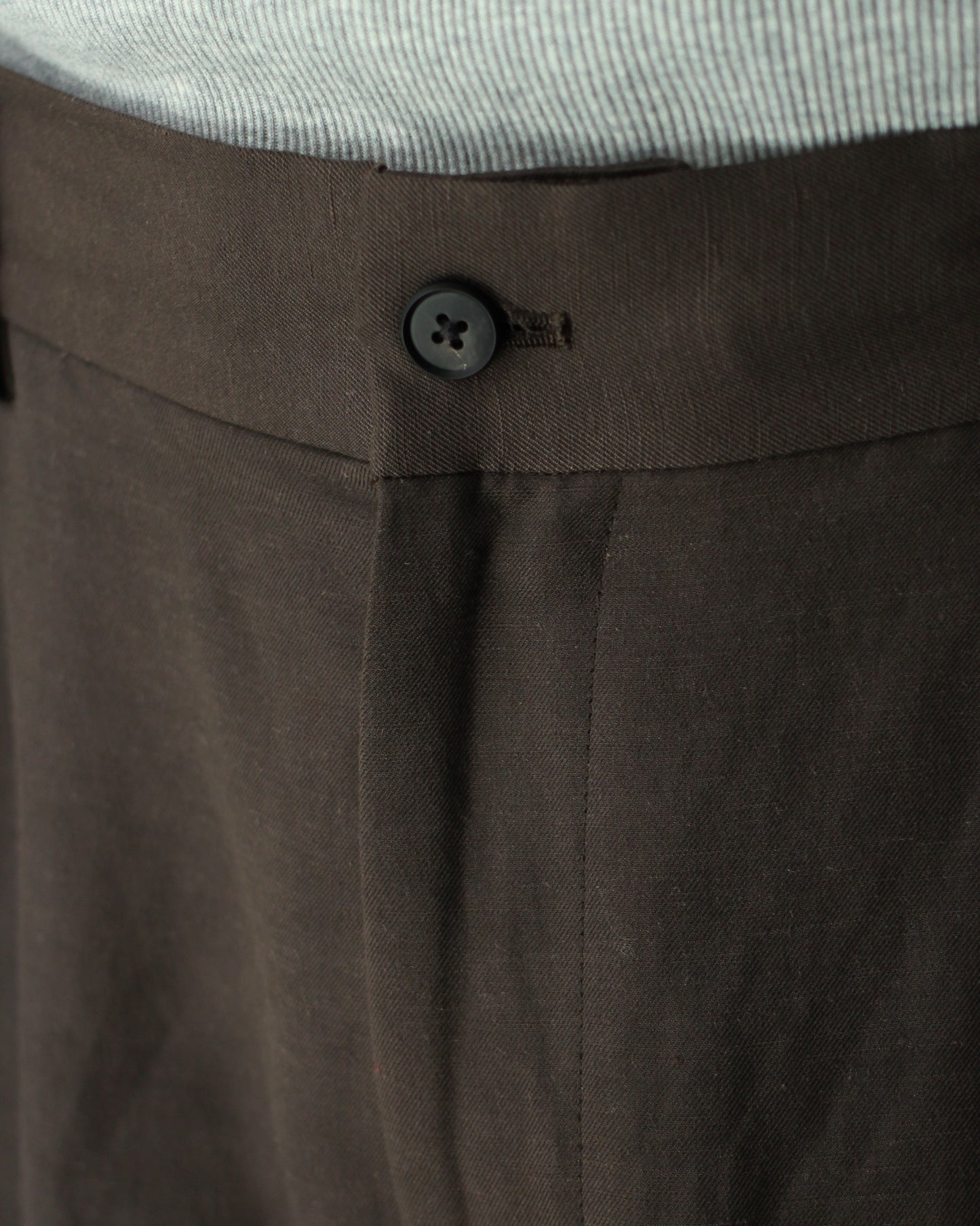 ssstein/VIS/LI/RA TWILL WIDE EASY SHORT TROUSERS "KHAKI BROWN"