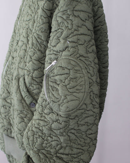 MATSUFUJI / Leaves Quilted Jacquard Jacket "OLIVE"