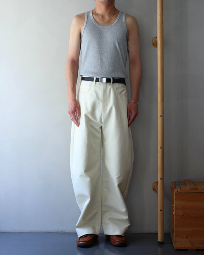ssstein/DOUBLE WEAVE COTTON ONE TUCK WIDE PANTS "CREAM"