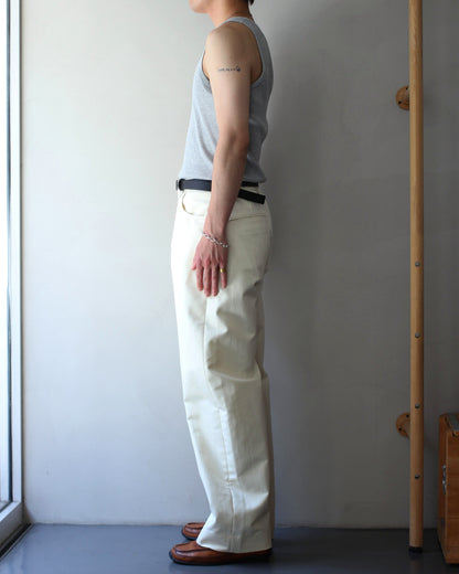 ssstein/DOUBLE WEAVE COTTON ONE TUCK WIDE PANTS "CREAM"