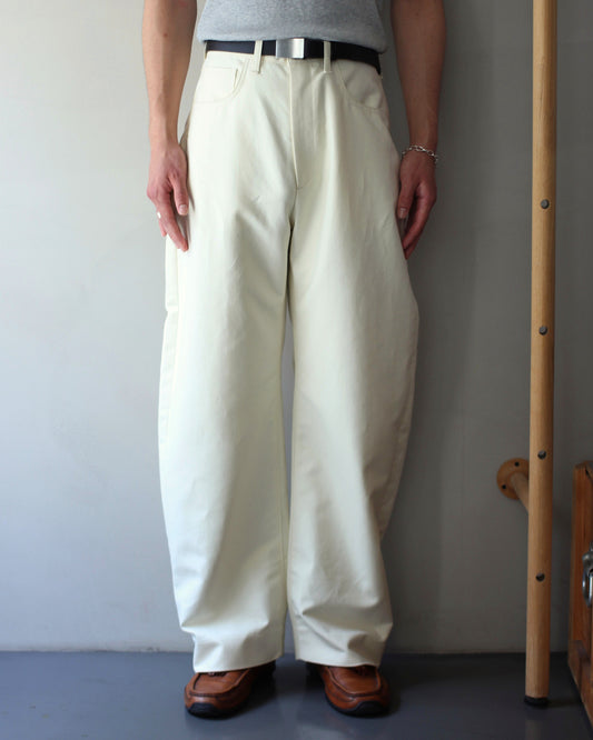ssstein/DOUBLE WEAVE COTTON ONE TUCK WIDE PANTS "CREAM"