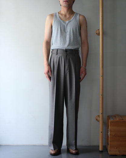 ssstein/EXTRA FINE WOOL EASY LONG WIDE TROUSERS "GREIGE"