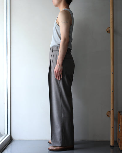 ssstein/EXTRA FINE WOOL EASY LONG WIDE TROUSERS "GREIGE"