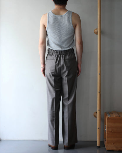 ssstein/EXTRA FINE WOOL EASY LONG WIDE TROUSERS "GREIGE"