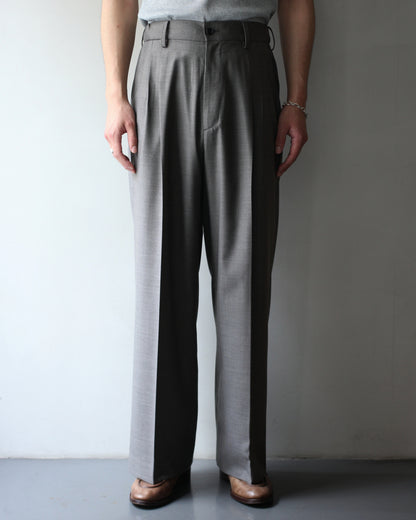 ssstein/EXTRA FINE WOOL EASY LONG WIDE TROUSERS "GREIGE"