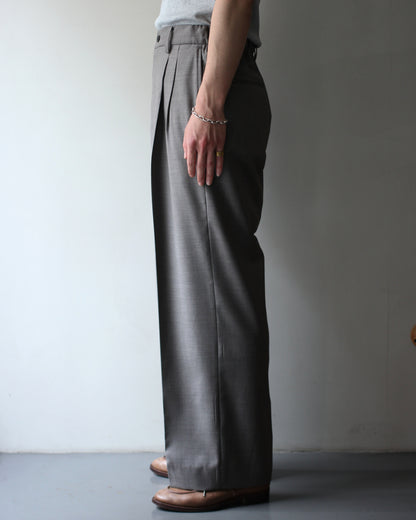 ssstein/EXTRA FINE WOOL EASY LONG WIDE TROUSERS "GREIGE"
