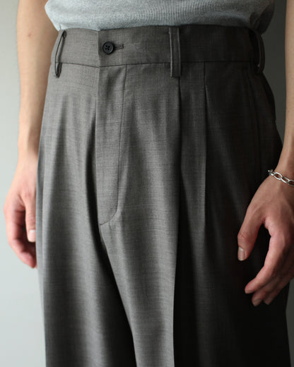 ssstein/EXTRA FINE WOOL EASY LONG WIDE TROUSERS "GREIGE"