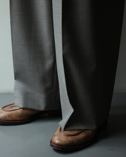 ssstein/EXTRA FINE WOOL EASY LONG WIDE TROUSERS "GREIGE"