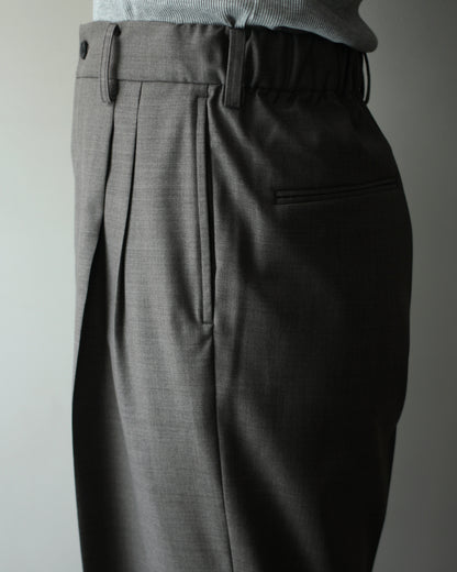 ssstein/EXTRA FINE WOOL EASY LONG WIDE TROUSERS "GREIGE"