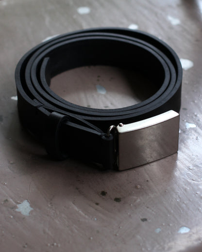 ssstein/LEATHER BELT (PLAIN BUCKLE) "BLACK"