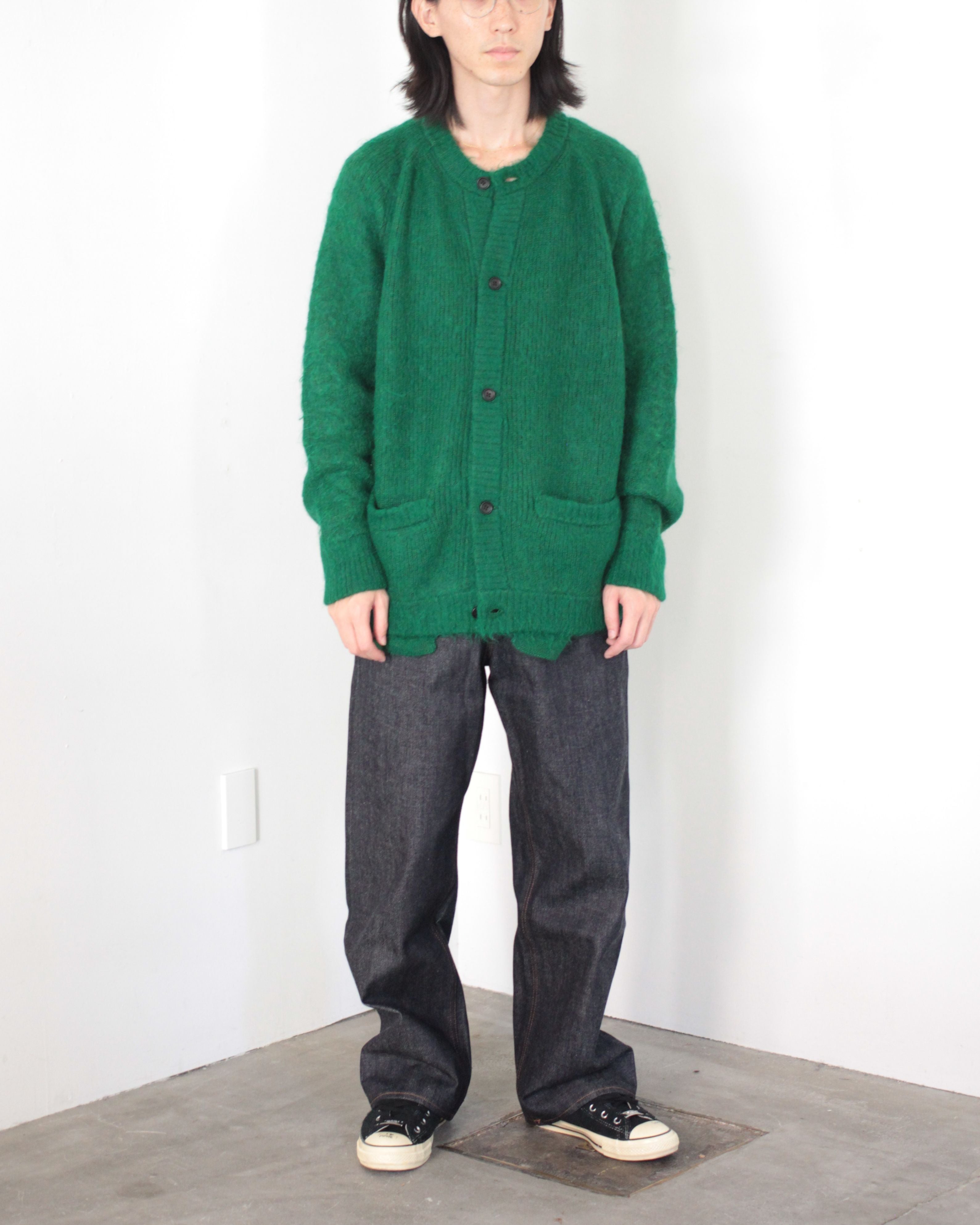 カラーグリーン22aw stein kid mohair cardigan green