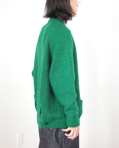 stein / KID MOHAIR KNIT CARDIGAN "GREEN"