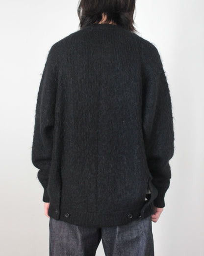 stein / KID MOHAIR KNIT CARDIGAN "BLACK"