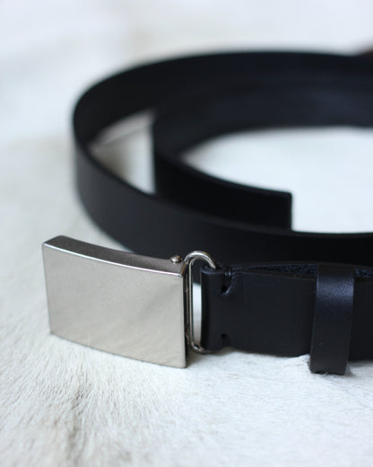 ssstein/LEATHER BELT (PLAIN BUCKLE) "BLACK"
