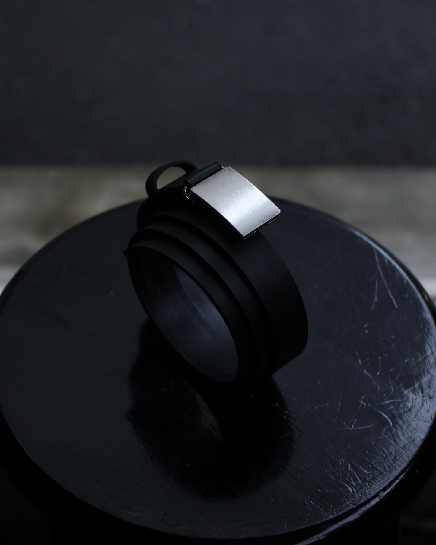 ssstein/LEATHER BELT (PLAIN BUCKLE) "BLACK"