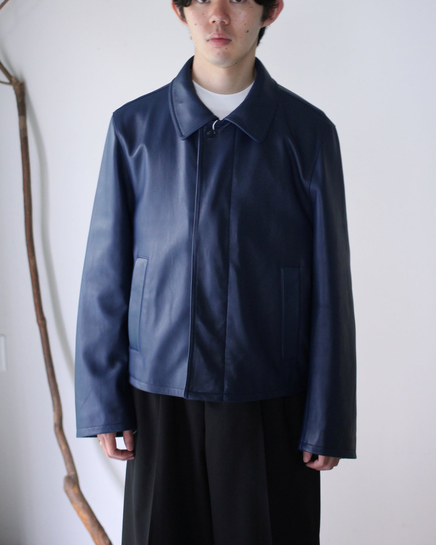 REVERBERATE/ST LEATHER JACKET "BLUE"