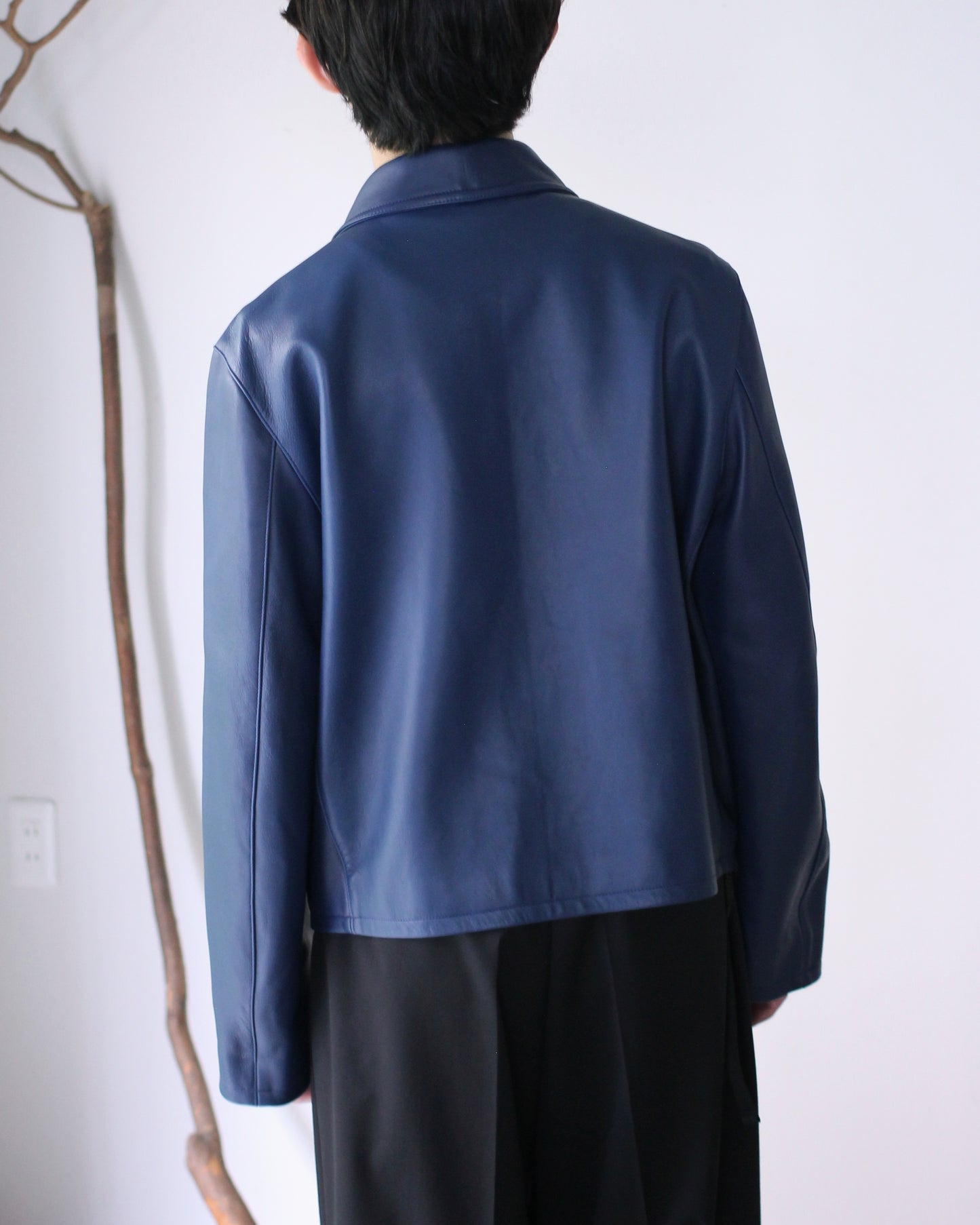 REVERBERATE/ST LEATHER JACKET "BLUE"