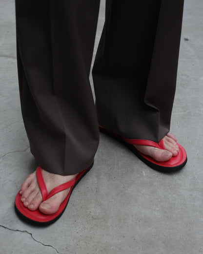 kamélia/Leather Beach Sandal "Red"