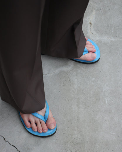 kamélia/Leather Beach Sandal "Light blue"
