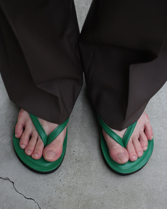 kamélia/Leather Beach Sandal "Green"