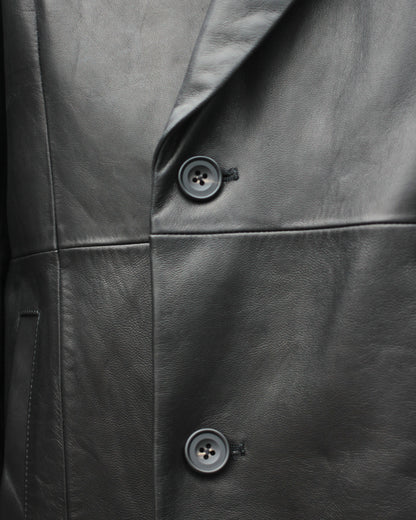 stein / LEATHER DOUBLE BREASTED JACKET "BLACK"