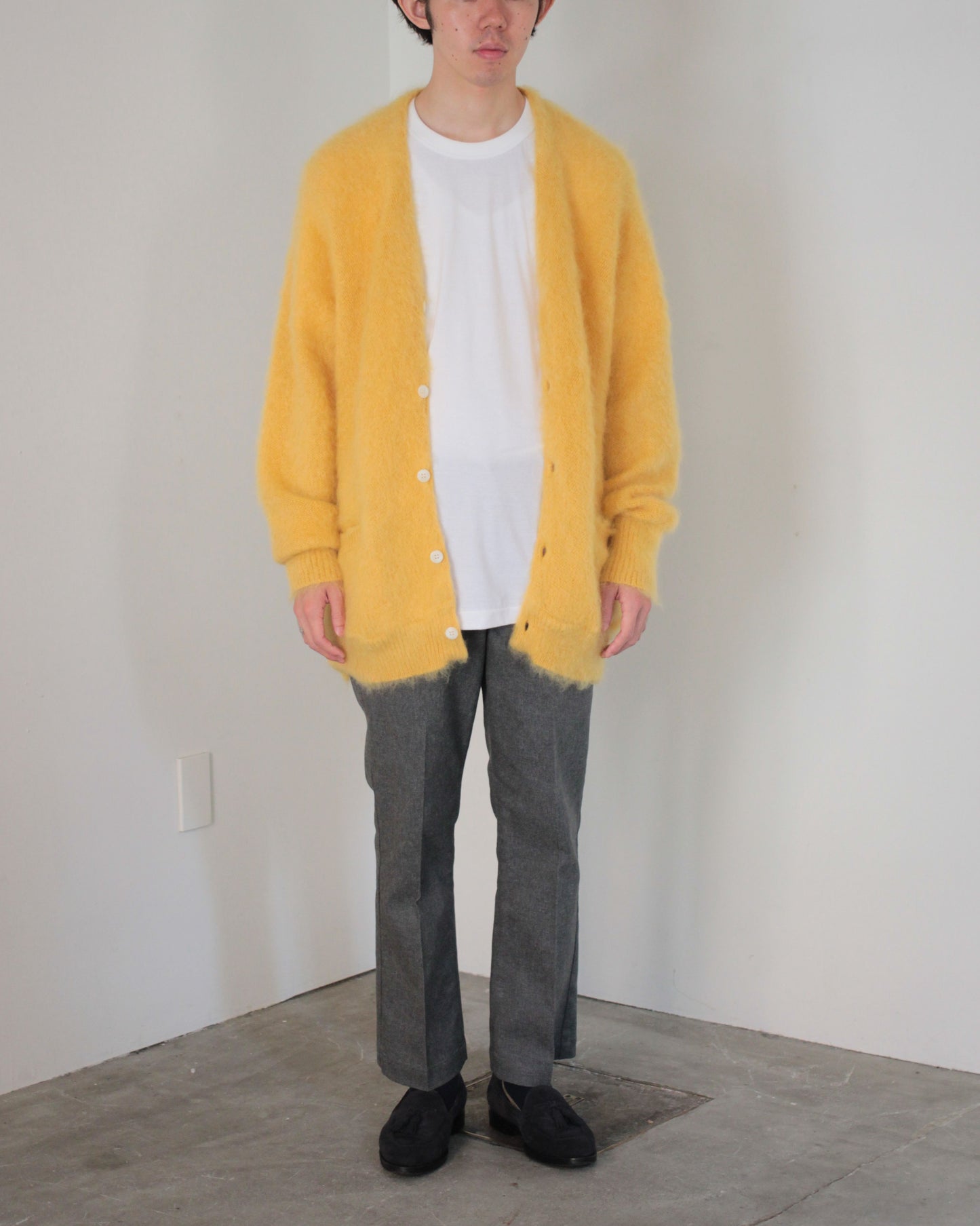seven by seven/KNIT CARDIGAN - Brushed mohair - "YELLOW"