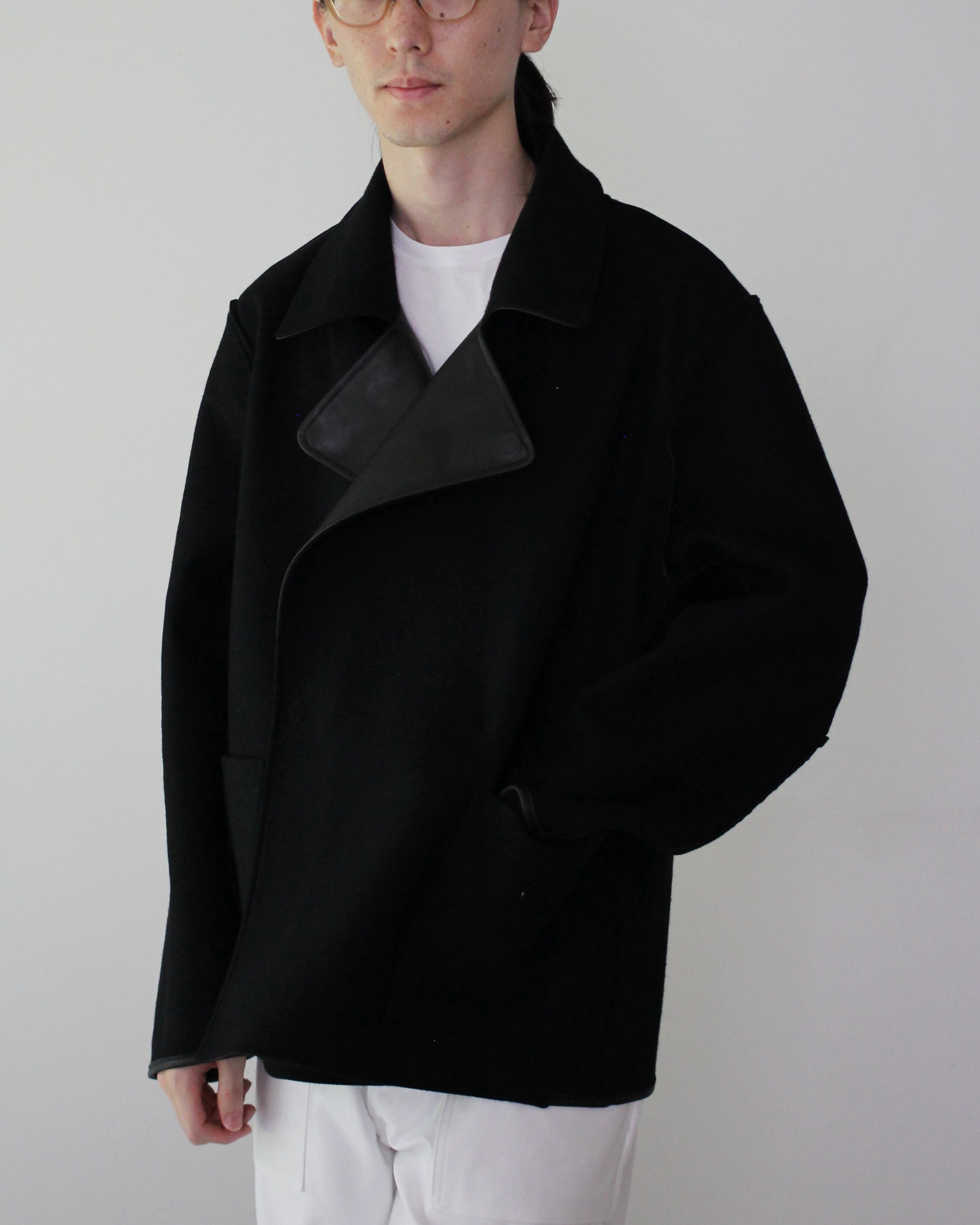 ssstein/BONDED LEATHER SHORT JACKET 