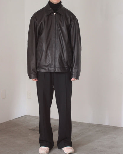 seven by seven/REVERSIBLE LEATHER BLOUSON - Sheep leather/Cashmere beaver - "BLACK""