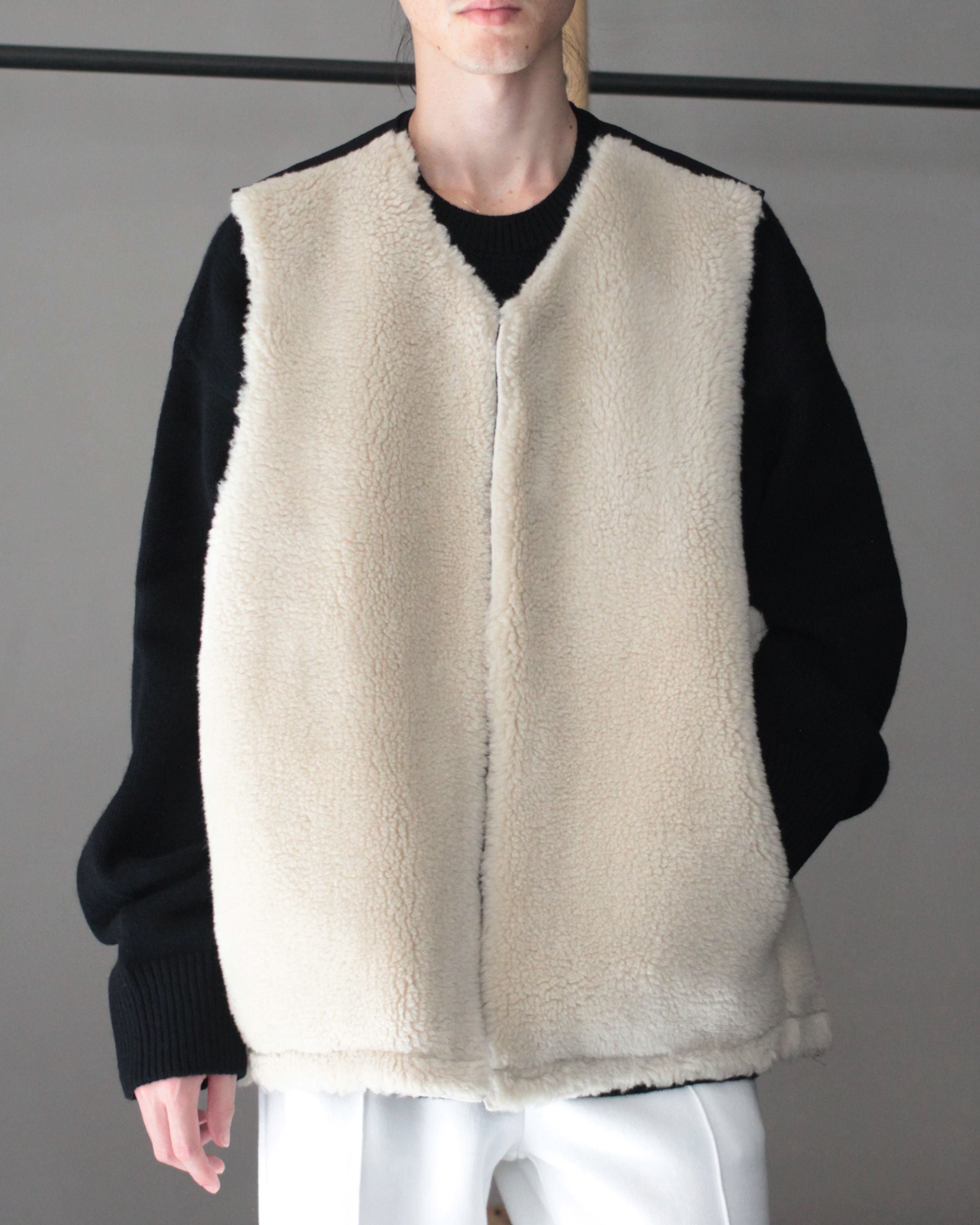 stein / WOOL FUR REVERSIBLE VEST 