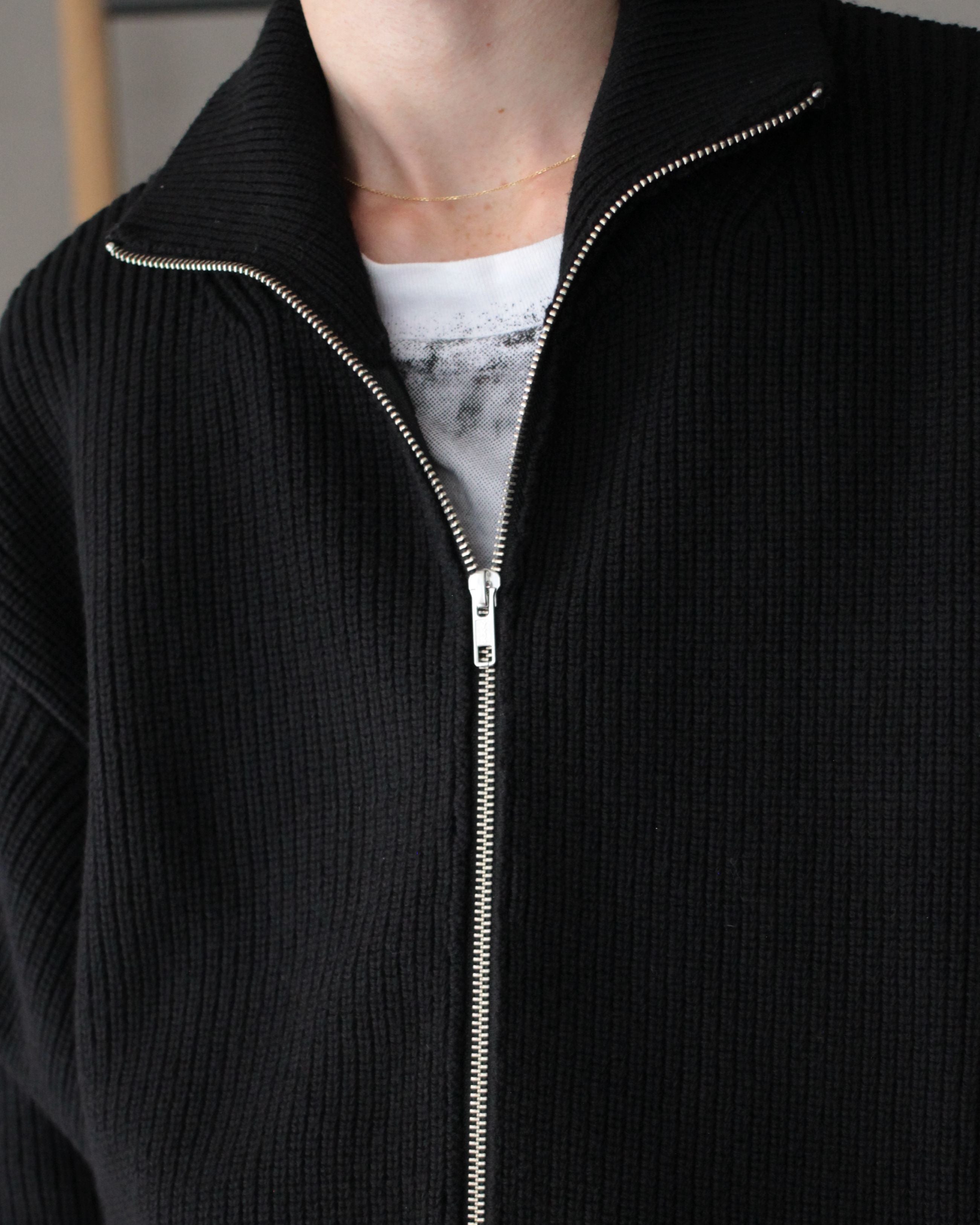 stein / OVERSIZED DRIVERS KNIT ZIP JACKET 