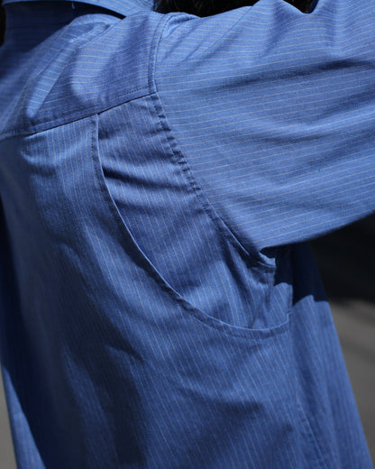 MATSUFUJI/Pinstripes Utility Shirt "DEEP BLUE"