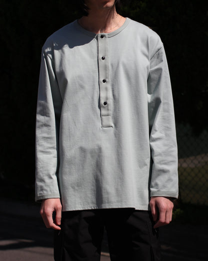 MATSUFUJI/Henley Neck Long Sleeve Shirt "LEAF"