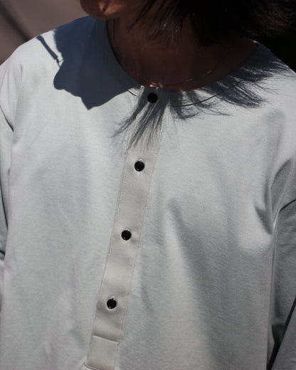 MATSUFUJI/Henley Neck Long Sleeve Shirt "LEAF"