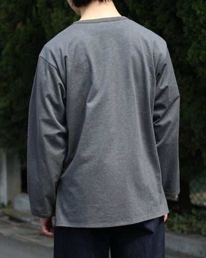 MATSUFUJI/Henley Neck Long Sleeve Shirt "CHARCOAL"