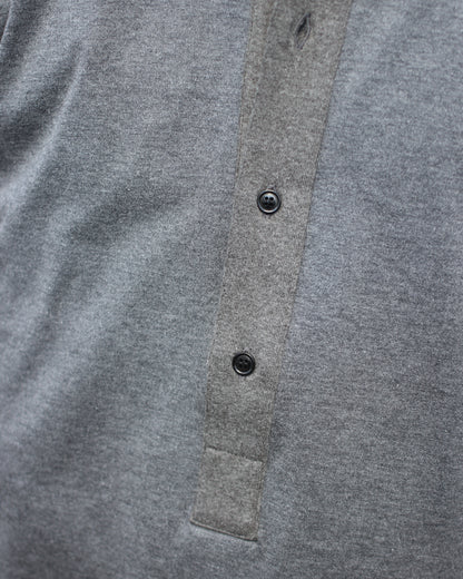 MATSUFUJI/Henley Neck Long Sleeve Shirt "CHARCOAL"