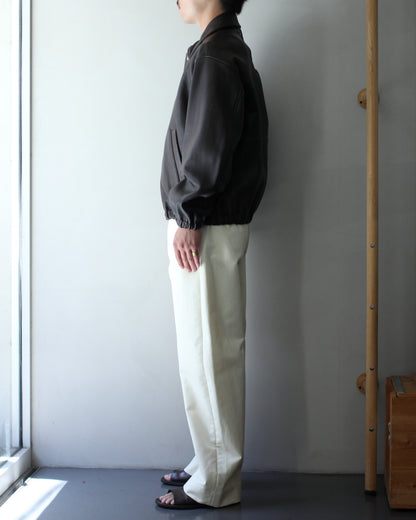 ssstein/SHEEP LEATHER ZIP SHORT JACKET "DARK BROWN"