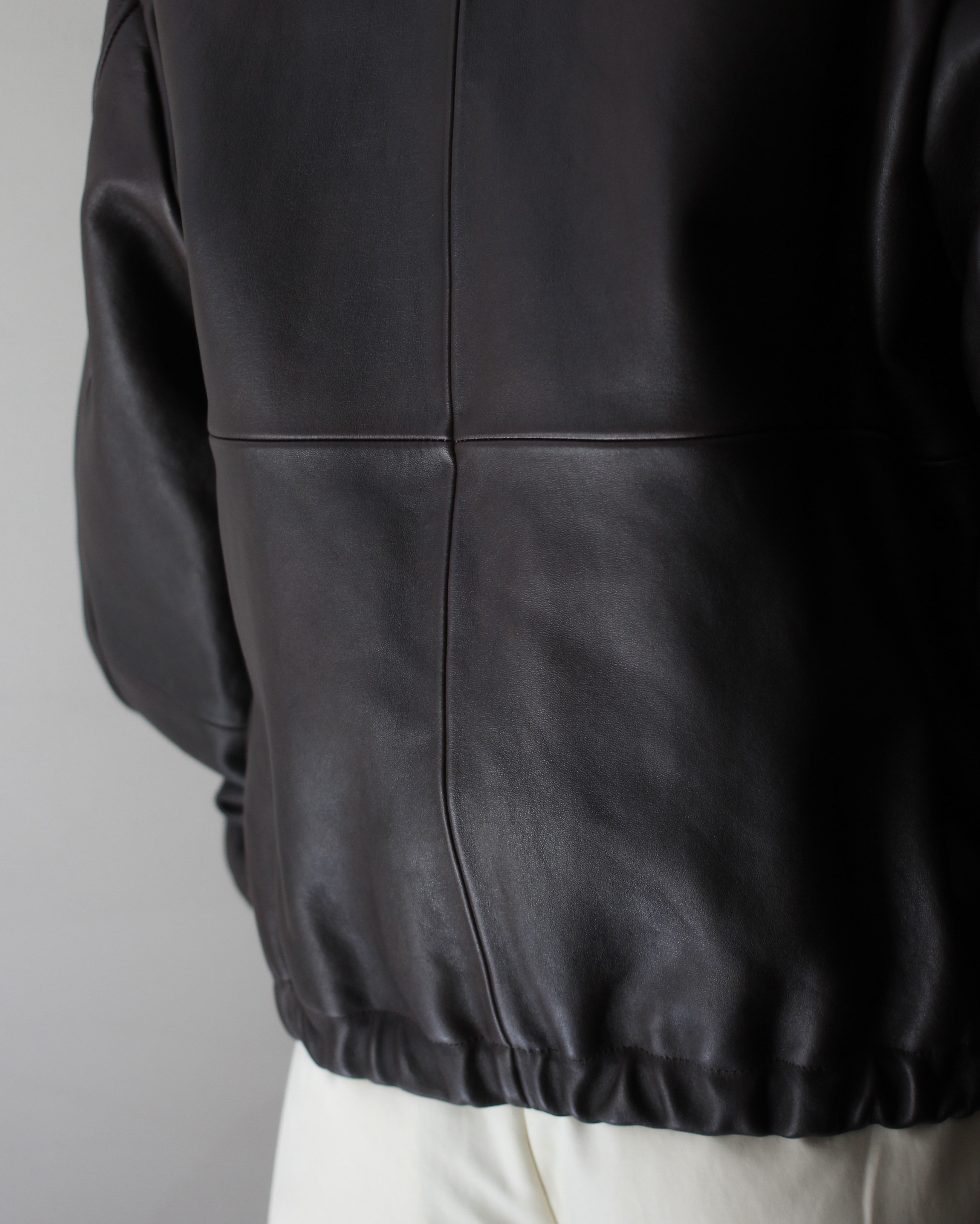 ssstein/SHEEP LEATHER ZIP SHORT JACKET 