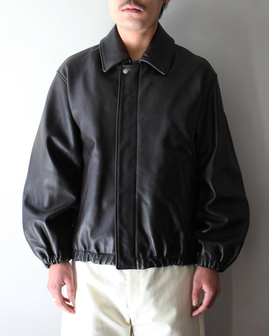 ssstein/SHEEP LEATHER ZIP SHORT JACKET "VINTAGE BLACK "