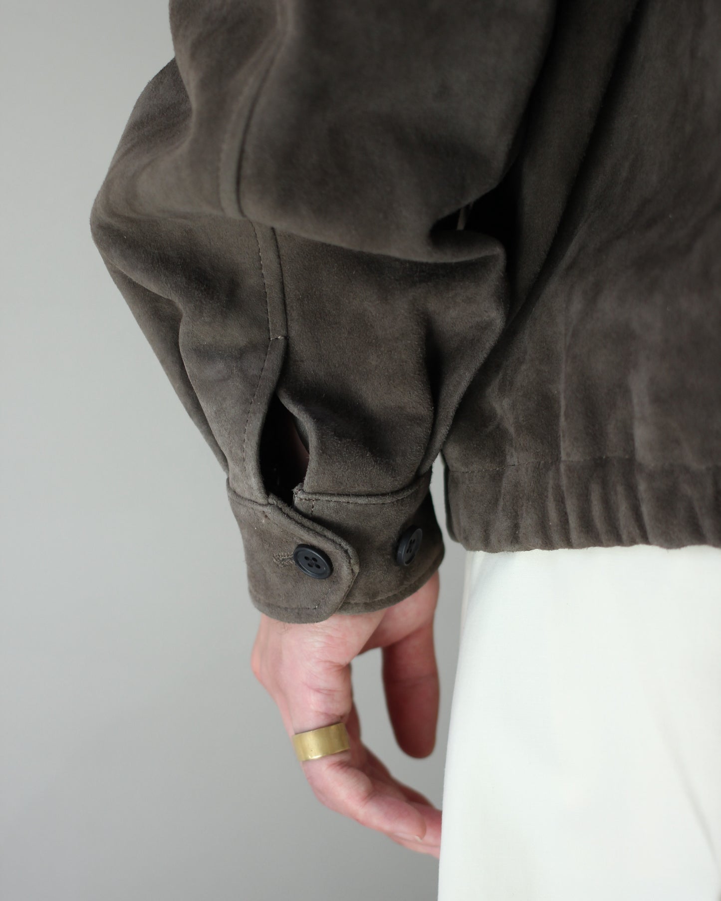 ssstein/GOAT SUEDE ZIP JACKET "OLIVE"