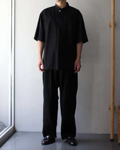 SOWBOW(蒼氓)/ type : K FRONT TUCK PULLOVER SHIRTS "BLACK"