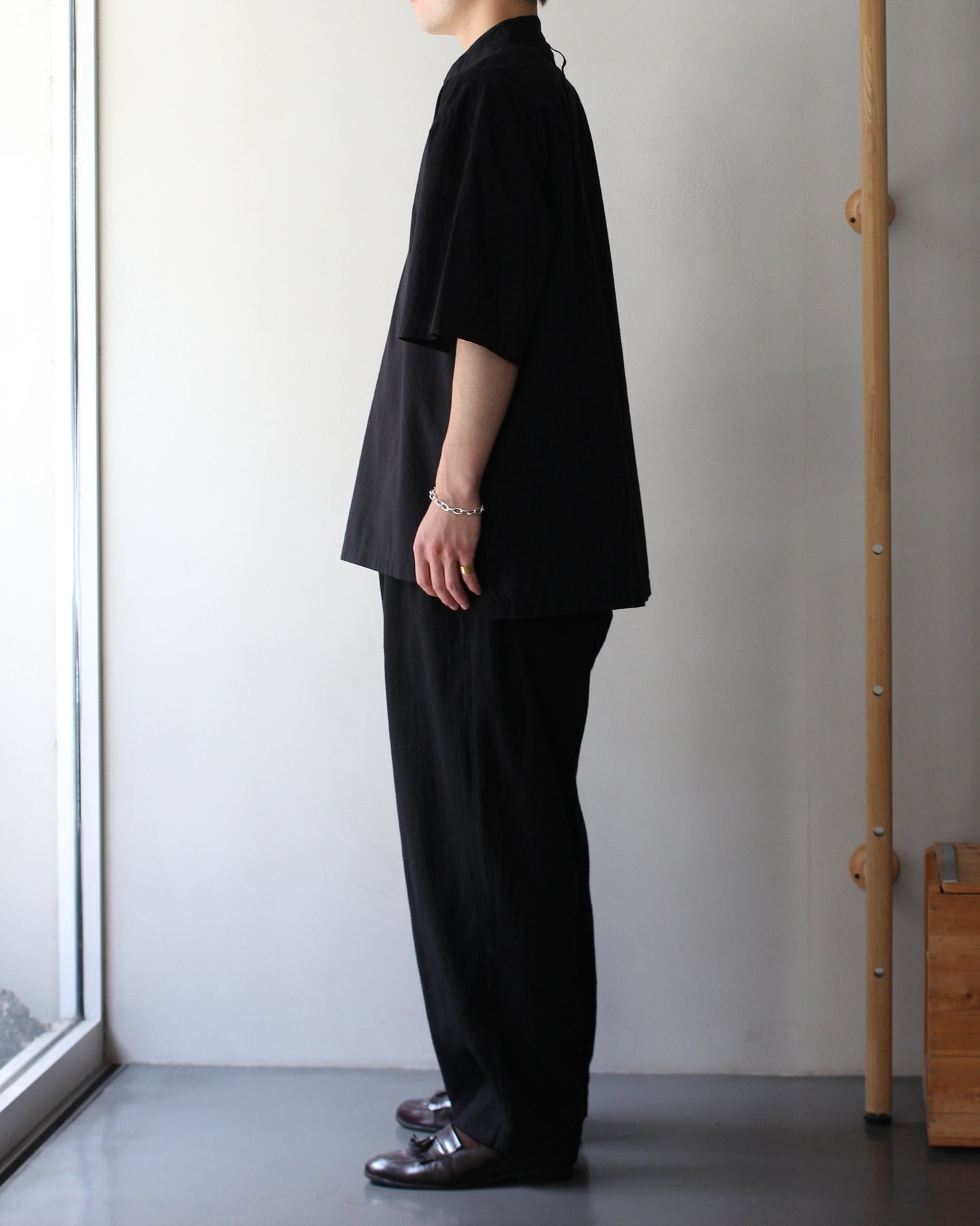 SOWBOW(蒼氓)/ type : K FRONT TUCK PULLOVER SHIRTS "BLACK"